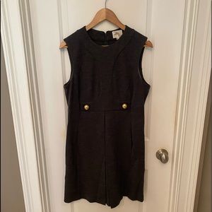 Milly Gray Shift Dress with Gold Buttons